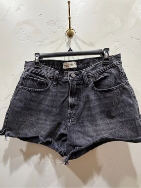 Abercrombie & Fitch Black Washed Denim Cutoff Shorts